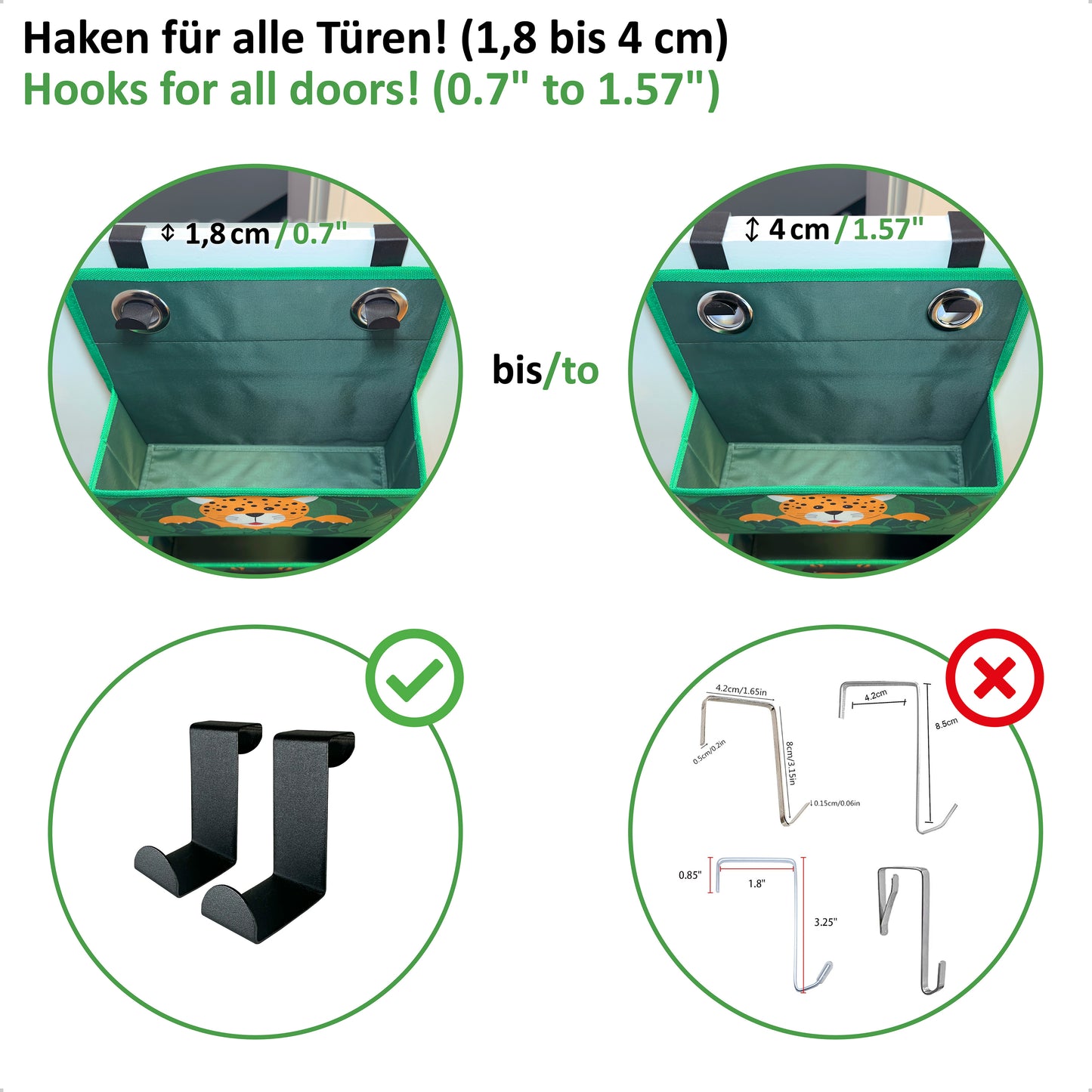 Hängeorganizer Kinder DSCHUNGEL mit Türhaken