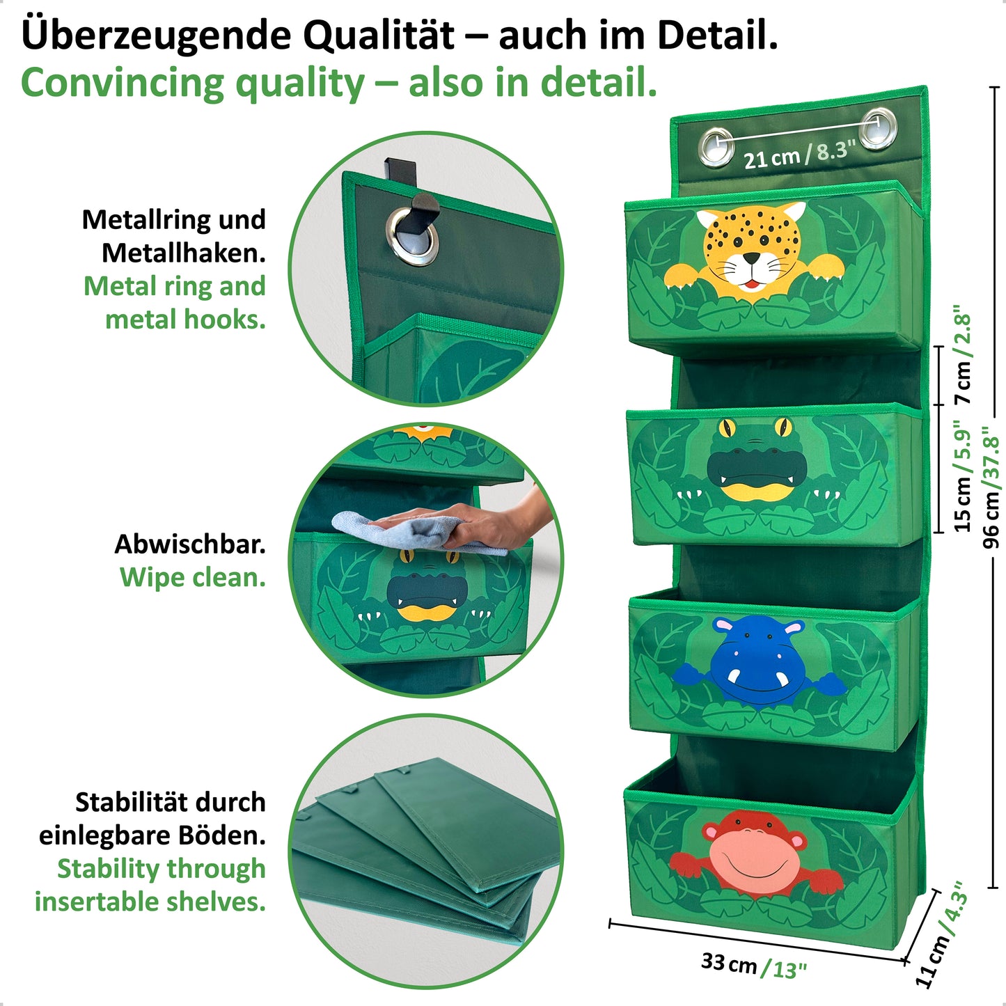 Hängeorganizer Kinder DSCHUNGEL mit Türhaken