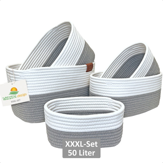 XXL Basket Set MIRA (5-piece) Grey 