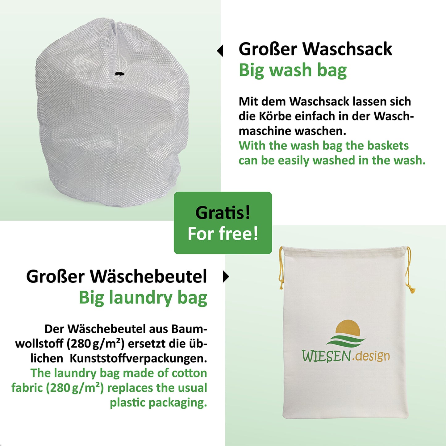 Korb BEN Ø41xH46 cm Grau/Weiß/61L