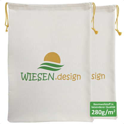 Wäschesack, 2er-Set, B47xH70cm, einzigartig in 280 g/m² schwerer Baumwolle